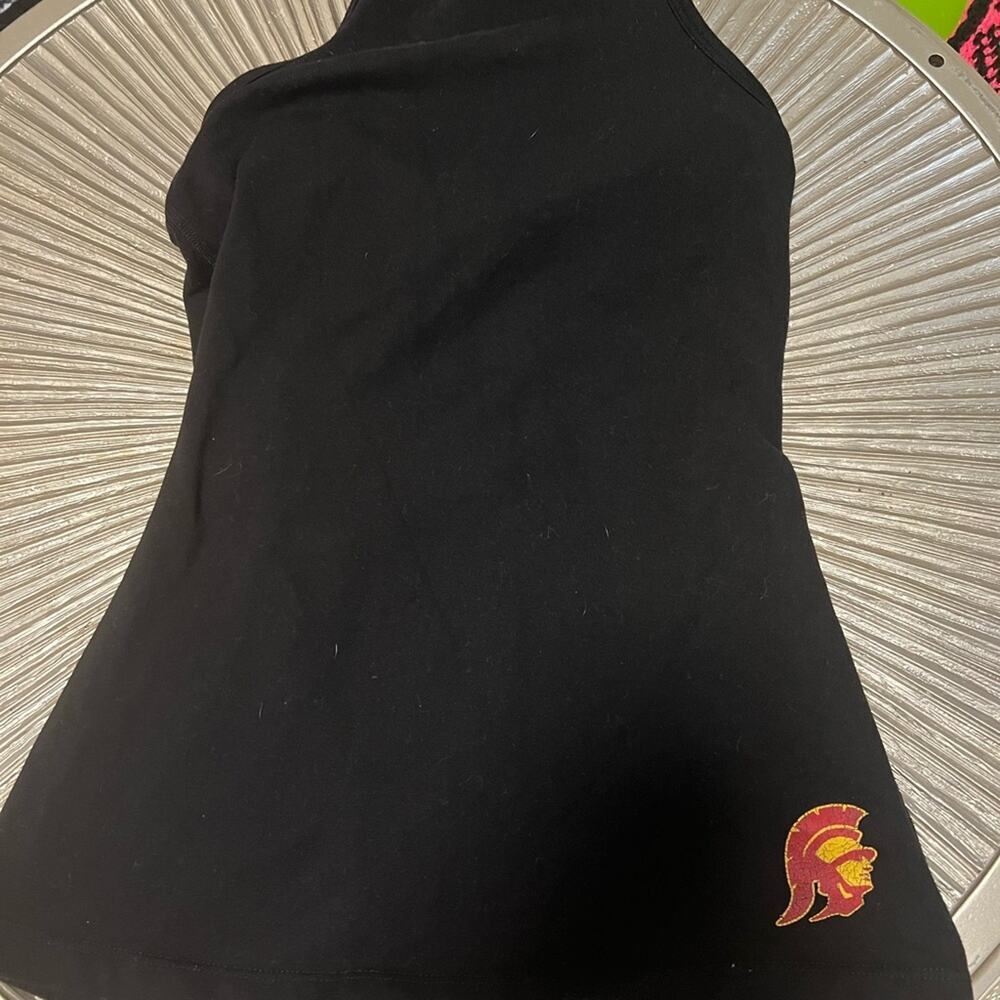 Black Tank Top with Red and Yellow Emblem